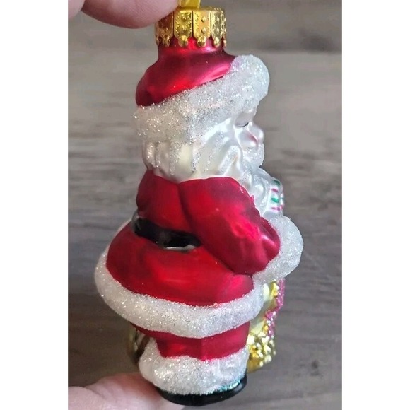 Designers Studio Glass Santa Claus Ornament Christmas Hand Painted - Picture 7 of 8